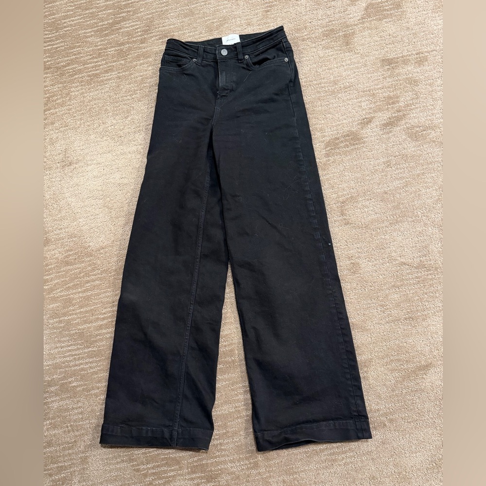 Reformation Jet Black Wide Leg Jeans